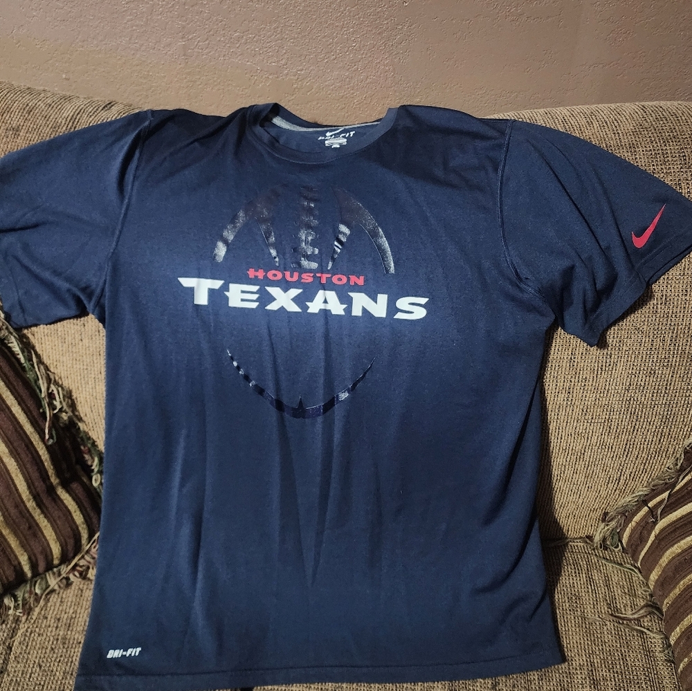Mens Nike Navy Blue Houston Texans Dri-FIT Tee Shirt Sz.XL
